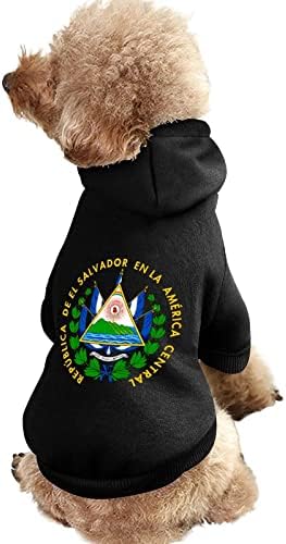A címer El Salvador Téli Pet Kapucnis melegítő felső Pulóver Nyomtatás a Kutyák, Macskák Kiskutya Kicsi Közepes Nagy
