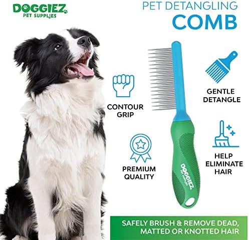 Doggiez Pet Supplies - Pet Hajkibontó Comb - 2 az 1-ben Kutya Fésű, valamint Macska Fésű Tervezés, a Hosszú Haj & Rövid Haj -
