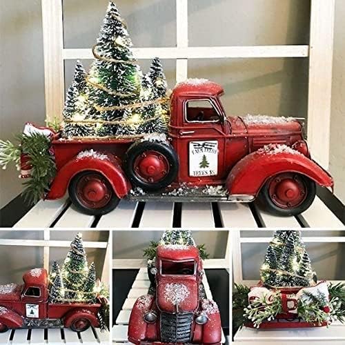 KIDZD Piros Farm Teherautó, Karácsonyi Dekoráció, Karácsonyi Piros Kamion Dekoráció Parasztház Vintage Piros Furgont karácsonyfákat az Otthoni