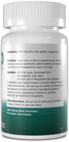 pH-D Női Egészség - 600 mg-os Bórsav Kúp - Nő Tulajdonában lévő - a Hüvelyi Illat Használata - 24 Szám