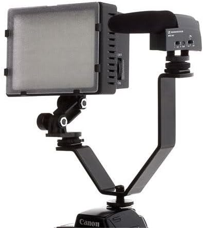 Polaroid V - Alakú Dual Kamera & Kamera Konzol, 2 Normál Cipő Tartók (Csatolja Egyszerre Mikrofonok, Fény, Vaku, Monitorok