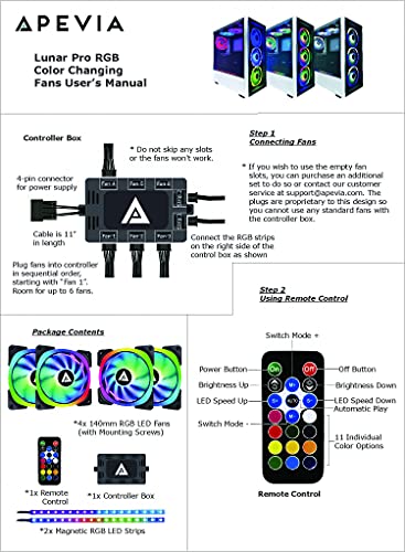 Apevia LP414L2S-RGB Hold Pro 140mm Csendes Kettős Gyűrű RGB színváltó LED Ventilátor Távvezérlő, 32x Led & 8X Anti-Vibrációs Gumi Párna