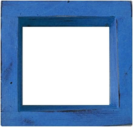 Négyzet Fa/a Fa Árnyéka Box Megjelenítés - 9 x 9 - Kék - Dekoratív Regenerált Szomorú Vintage Fellebbezés