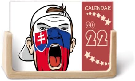 Szlovákia Zászló Arc Festés Smink Sapka 2022 Asztali Naptár Tervező 12 Hónap