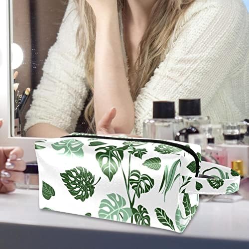 TBOUOBT Kozmetikai Női Táskák, Smink Táska Utazási Tisztálkodási Táska Kiegészítők Szervező, nyári zöld pálma levelek