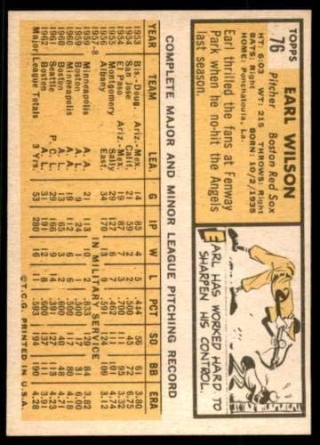 Earl Wilson Kártya 1963 Topps 76 - Asztalon Baseball Kártyák