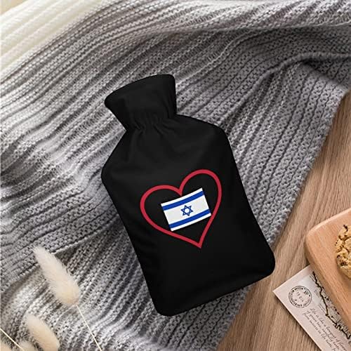 Imádom Izrael Piros Szív Plüss Víz Injekció Gumi Meleg Víz Táska Hordozható Forró Vizes Palackot Meleg Kéz-Láb Melegebb