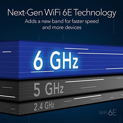 NETGEAR Orbi Quad-Band WiFi 6E Háló Rendszer (RBKE962), Router, 1 Műhold Extender, 10.8 gb / s Sebesség, Lefedettség 6000 négyzetméter.