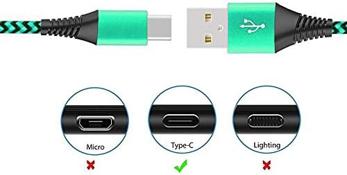 Octelect 2 Csomag USB-C-Típusú Kábel, 3A/5A Ultra Gyors Töltés USB-C Töltés Fonott Nylon Kábel Alumínium ház,Különleges tehermentesítő