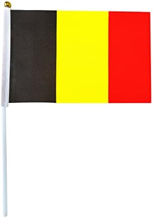 12 Belga zászló 4x6 inch Mini zászlókat Belga zászló zászlók, lobogók Fesztivál zászlók verseny zászlók műanyag rúd biztonsági