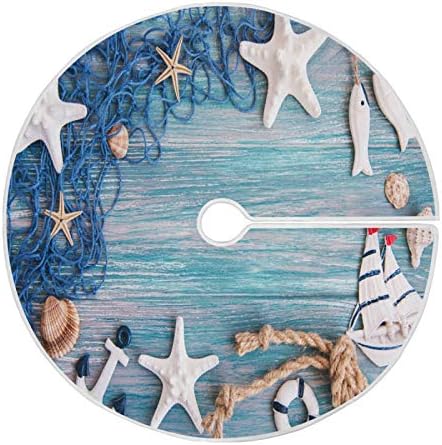 ALAZA karácsonyfa Szoknya Dekoráció,Kis Mini Szoknya Fa Dísz 35.4 Hüvelyk halászháló a tengeri Csillag, valamint a Tengeri