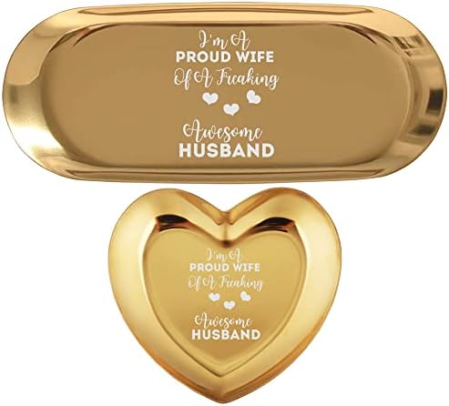 Büszke Felesége Férjét házassági Évfordulójuk T-Shirt Kulcs Jewely Jogosultja Gyűrű Étel | Set, 2 Csecsebecsék Tálca Esküvő
