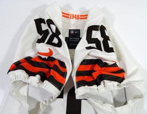 2021 Cleveland Browns Isaiah Thomas 58 Játékban Használt Fehér Jersey 46 DP41016 - Aláíratlan NFL Játék Használt Mezek