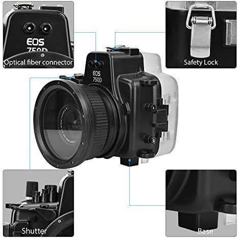 Seafrogs Canon EOS 750D 18-55MM 130ft/40m Víz alatti Kamera Ház Vízálló tok