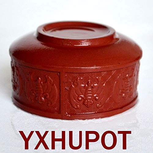 Yxhupot 2db Teáscsésze 80ml Kínai Yixing Agyag Zisha Kupa 9Fu Szerencse Boldog (piros zinit)