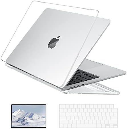 EooCoo Kompatibilis az Új MacBook Air 13.6 hüvelyk Esetben 2022 2023 A2681 M2-es Chip Retina Display, Átlátszó Műanyag Kemény Héj Esetében