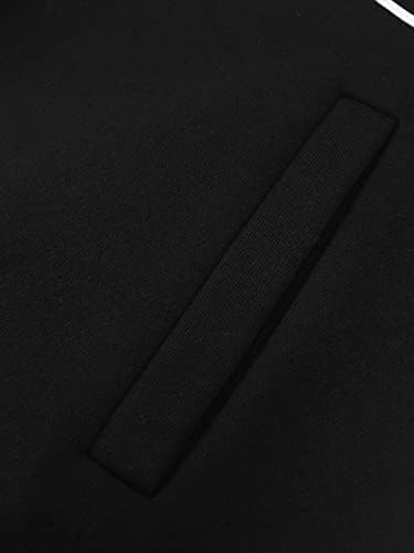 Xinbalove Férfi Kabát Kabát Férfi Férfi Levelet Grafikus Két Hang Egyetemi Kabát Nélkül, Kapucnis pulcsiban (Szín : Fekete, Fehér, Méret