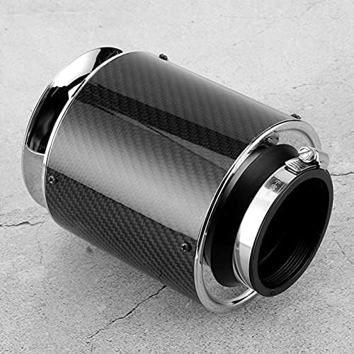 Levegő Szűrő 76mm / 3in Egyetemes Szénszálas Textúra Auto Autó Levegő Szűrő Csere Tartozékok L(L ) Alumínium Ötvözet + Szűrő,