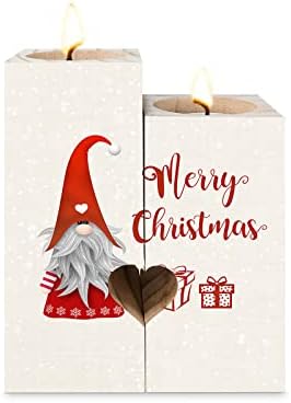 Karácsonyi gyertyatartó Ajándékok Nőknek, Kétoldalas Nyomtatás, Gyertya, Dekoráció, Karácsonyi Gnome Rusztikus Téli Farm Boldog