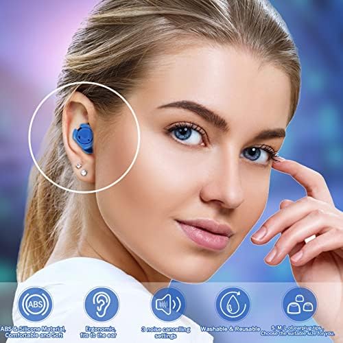 Timoofox füldugó a zajcsökkentés-3 Pár Újrafelhasználható hallásvédő S/M/L Alszik,Horkol,Koncertek,Munka-Kék