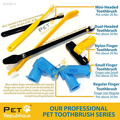 Pet Republique Kutya Ujját Fogkefe Készlet 6 - Dental Higiéniai Kefe Kicsi ahhoz, hogy Nagy Kutyák, Macskák, de a Legtöbb