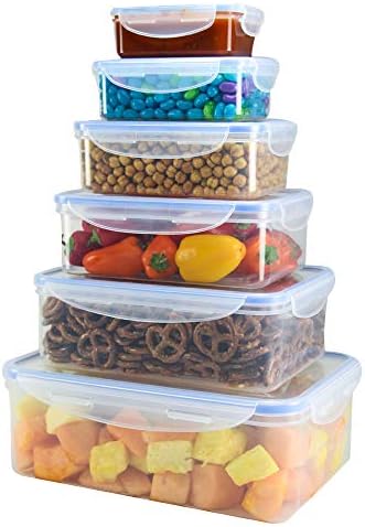 Nicole Haza Gyűjtemény Élelmiszer Tárolására alkalmas Műanyag Konténerek Záró Fedelek, szivárgásmentes, Légmentes, Beágyazott, Készlet 6 BPA
