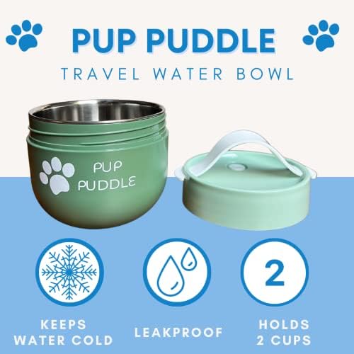 Pup Pocsolya – Szigetelt Utazási Kutya Víz, illetve Élelmiszer-Tál. Tartja a Vizet, a Hideg & kiömlését, Míg Kirándulni, Túrázni járni,