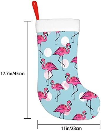 Augenstern Karácsonyi Harisnya Rózsaszín Flamingó Akvarell Minta Kétoldalas Kandalló Harisnya