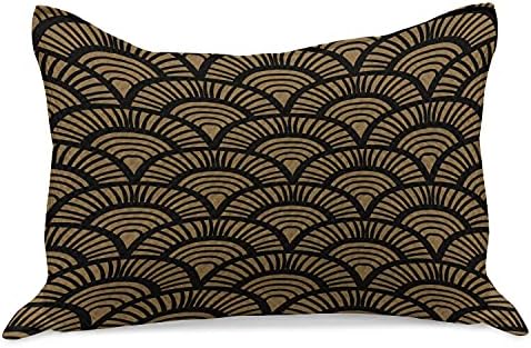 Ambesonne Kagyló Kötött Paplan Pillowcover, Vintage Absztrakt Kézzel Rajzolt Art Deco Ihlette, tengeri Kagylók, a Föld színekkel,