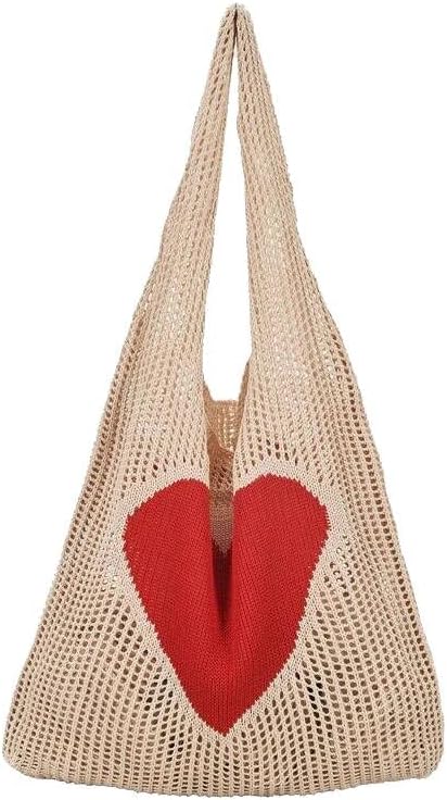 ENBEI Strand Tote Bags Váll Táskák Nagy kötött táska táska esztétikai Hurkolt tote aranyos, divatos Táska női táskák