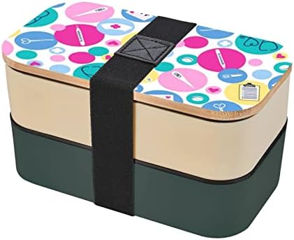 Aranyos Nővér Ebéd Bento Box Korszerűsített Állítható Pánt,Összerakható Újrafelhasználható Szivárgásmentes Élelmiszer-Tartály, Bpa Mentes,