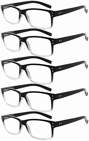 Eyekepper Menteni 10% - os Csomagban 5 Csomag Klasszikus Olvasó Szemüveg a Férfiak, mind a 5 Pack Régi Olvasók Fekete-világos Keret +2.50