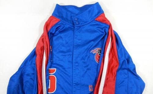 2002-03-as Detroit Pistons Danny Manning 5 Játékban Használt Kék Kabát, Nadrág, 3XL 889 - NBA Játék Használt