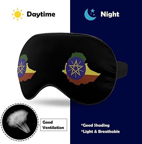 Etiópia Zászló Térkép Puha Szem Maszk Takarja Hatékony Árnyékoló Kendőt Kényelem Aludni Maszk, Elasztikus, Állítható Pánt