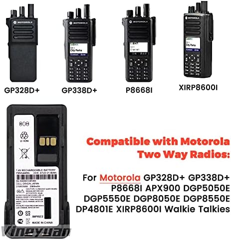 Vineyuan 7.4 V. 2900mAh PMNN4489A IMPRES Akkumulátor Motorola GP328D+ GP338D+ P8668I APX900 DGP5050E DGP5550E DGP8050E DGP8550E