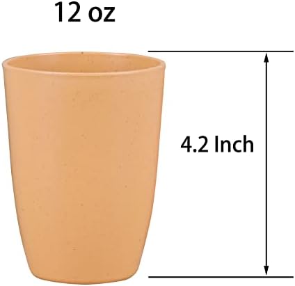 LuckyZone Búza Szalma Újrafelhasználható Csésze (12 oz) - Törhetetlen ivópohár Szett - Mosogatógépben mosható Akrobata - BPA Mentes,