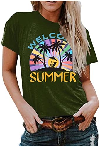 Női Sunset Beach Ing Beach Palm Tshirt Vicces Nyári Vakáció Rövid Ujjú Sleeve Grafikus Póló Felső