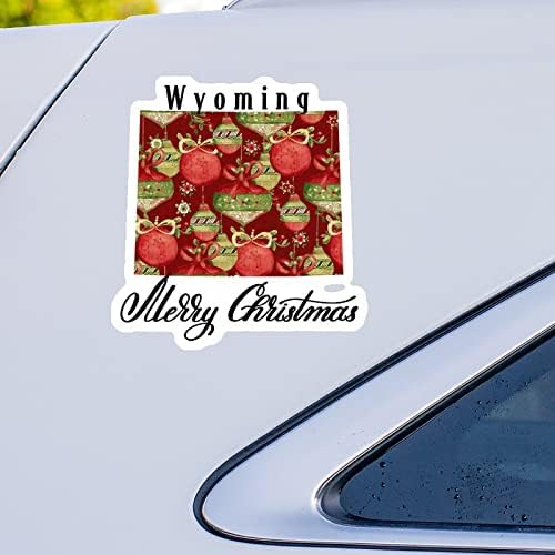 Wyoming Haza Állami Karácsonyi Matricák Merrry Karácsonyi Wyoming Térkép Autó Matrica Karácsonyi Dekoráció Ablak Matrica Vinyl Matrica