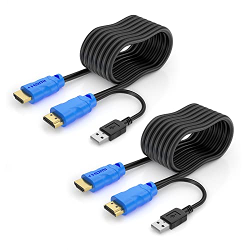 KVM Kábel 10ft 2 Csomag Yinker USB HDMI KVM Kábel HDMI KVM Switch USB, HDMI 2in1 Integrált Kábel (3m)