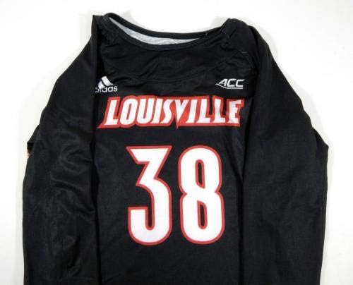 Női Uni a Louisville Cardinals 38 Játékban Használt LS Fekete Jersey Lacrosse L 689 - Meccs Használt