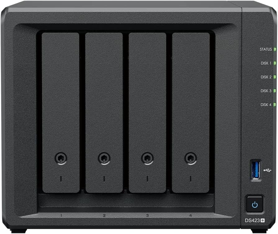 CustomTechSales DS423+ DiskStation Csomag 2 GB RAM, 1.6 TB Cache, valamint 24TB (4 x 6TB) a NAS Meghajtók Teljesen Összeszerelt