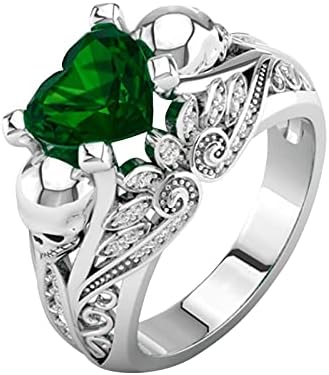 2023 Új Női Gyűrű Színes Cirkon Esküvői Ékszerek Gyűrűk Mérete Alufelni 610 Ajándék Ujj Gyűrű Kristályokkal (Zöld, 8)