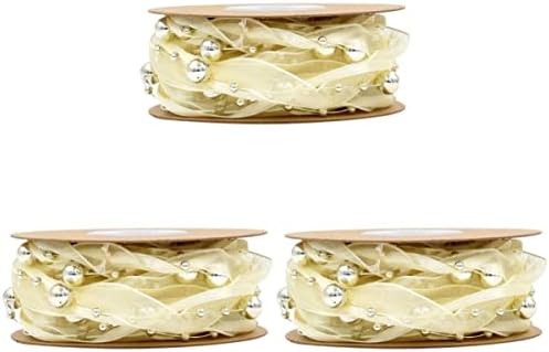 COHEALI 3 Tekercs Torta Gyöngy DIY Kor Beadchain Dekoratív Öregedés Mesterséges Karácsonyi Dekoráció Ajándék, Kézzel Szőtt Dekoráció
