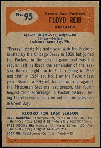 1955 Bowman 95 Floyd Reid Green Bay Packers (Foci Kártya) EX Packers Grúzia