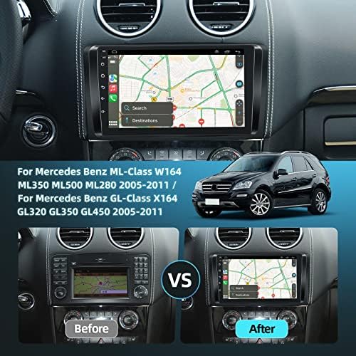 Autó Rádió Mercedes Benz GL ML Osztály W164 X164 ML350 ML500 ML280 GL320 GL350 GL450 2005-2011, [2+32G] Android 11 Érintőképernyő