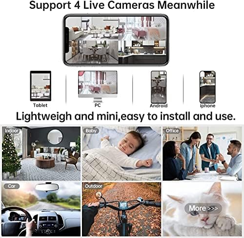 UENOKIPS Mini Rejtett Kamera, WiFi Vezeték nélküli Kis Videó Kamera Full HD 1080P éjjellátó mozgásérzékelés Biztonsági Dadus
