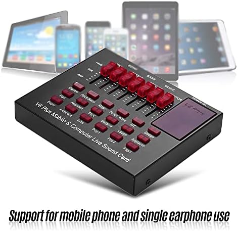 BBSJ Újratölthető Mobile & Élő Számítógép hangkártya, USB-Audio Interfész, Több hanghatások BT Kapcsolat Ének, Élő