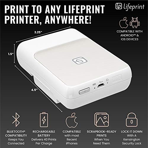 Lifeprint 2x3 Azonnali Nyomtató iPhone. - Fekete Lifeprint 50 Csomag Film Lifeprint Kiterjesztett Valóság Fotó, Videó, Nyomtató