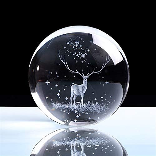 WCPJYZQ 60mm/80mm 3D Kristály gömb Üveg Vésett Miniatűr Föld Modell Gömb Kristály Kézműves Dísz Gömb lakberendezési (Szín:karácsonyfa