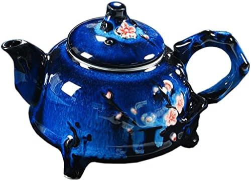 IRDFWH sötétkék jade teáskanna háztartási kézzel festett kerámia teáskanna Kung Fu tea darab retro egyetlen bankot